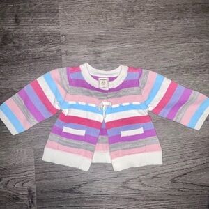 Colorful Striped Kids Cardigan— baby girl 3-6 y2k Old Navy